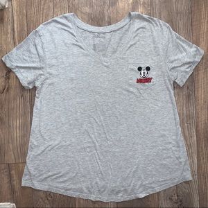 Mickey Mouse v-neck t-shirt with cuffed sleeves